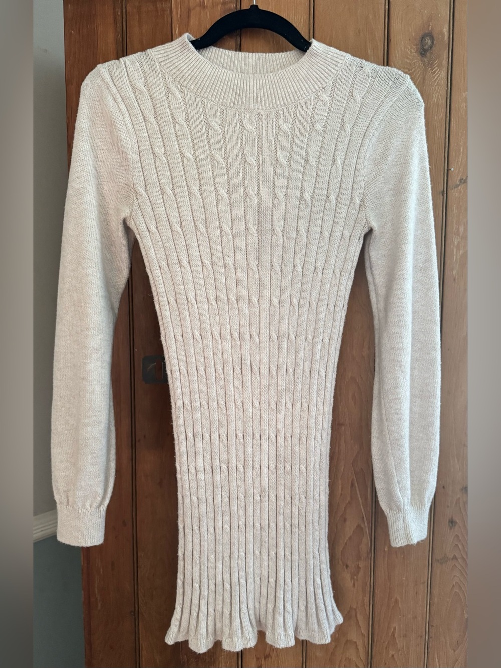 Girls Abercrombie Cream Cable Knit Sweater Dress , Coquette, Preppy, Size 13/14
